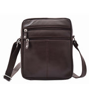 Mens Real Leather Shoulder Bag Cross Body Flight Pouch A155 Brown