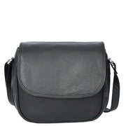 Womens Real Leather Small Crossbody Bag Multi Pockets Organiser Everyday Handbag Madelyn Black-4