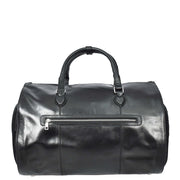 Genuine Leather 2-in-1 Holdall Suit Carrier Travel Duffle Bag AL49 Black