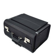 Rolling Pilot Case Professional Wheeled Briefcase Black Ballistic Nylon Cabin Size Business Travel Bag Airman