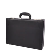 Professional Attaché Case Black Faux Leather Dual Combination Locks Expandable Business Briefcase Budget