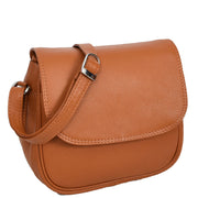 Womens Real Leather Small Crossbody Bag Multi Pockets Organiser Everyday Handbag Madelyn Tan-1