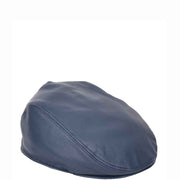 Genuine Navy Leather Flat Cap English Granddad Baker-boy Hat Arthur