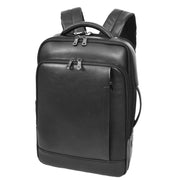 Exclusive Leather Backpack Laptop Section Multi Pockets Rucksack Travel Bag A189 Black