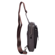 Real Leather Holster Chest Pack Casual Cross Body Sling Travel Organiser Bag A710 Brown