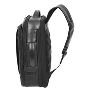 Exclusive Leather Backpack Laptop Section Multi Pockets Rucksack Travel Bag A189 Black