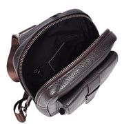 Real Leather Holster Chest Pack Casual Cross Body Sling Travel Organiser Bag A710 Brown