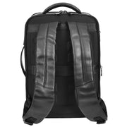 Exclusive Leather Backpack Laptop Section Multi Pockets Rucksack Travel Bag A189 Black