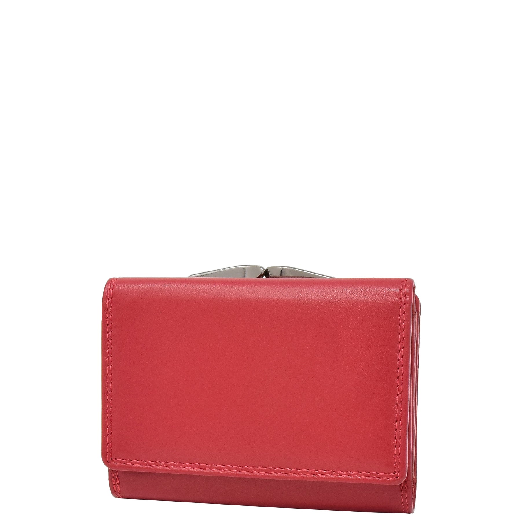 Red multi colour leather purse