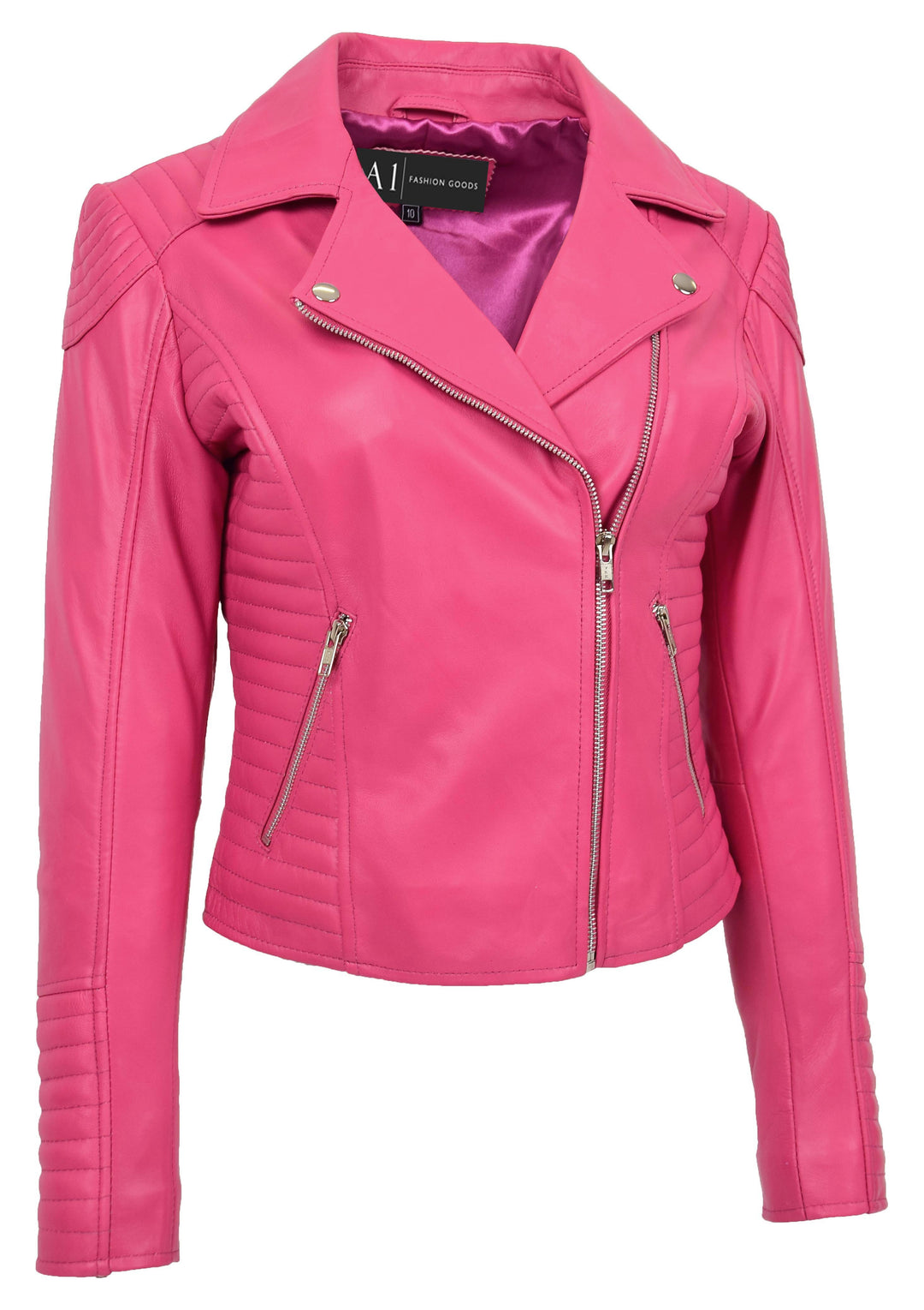 Pink ladies leather jacket hotsell