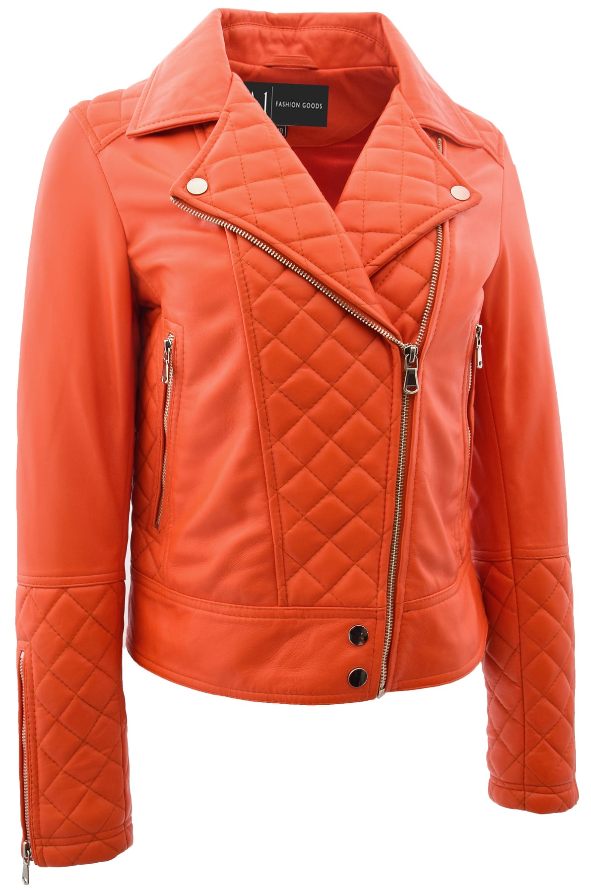 A1 FASHION GOODS Ladies Leather Bomber Jacket Trendy Fitted
