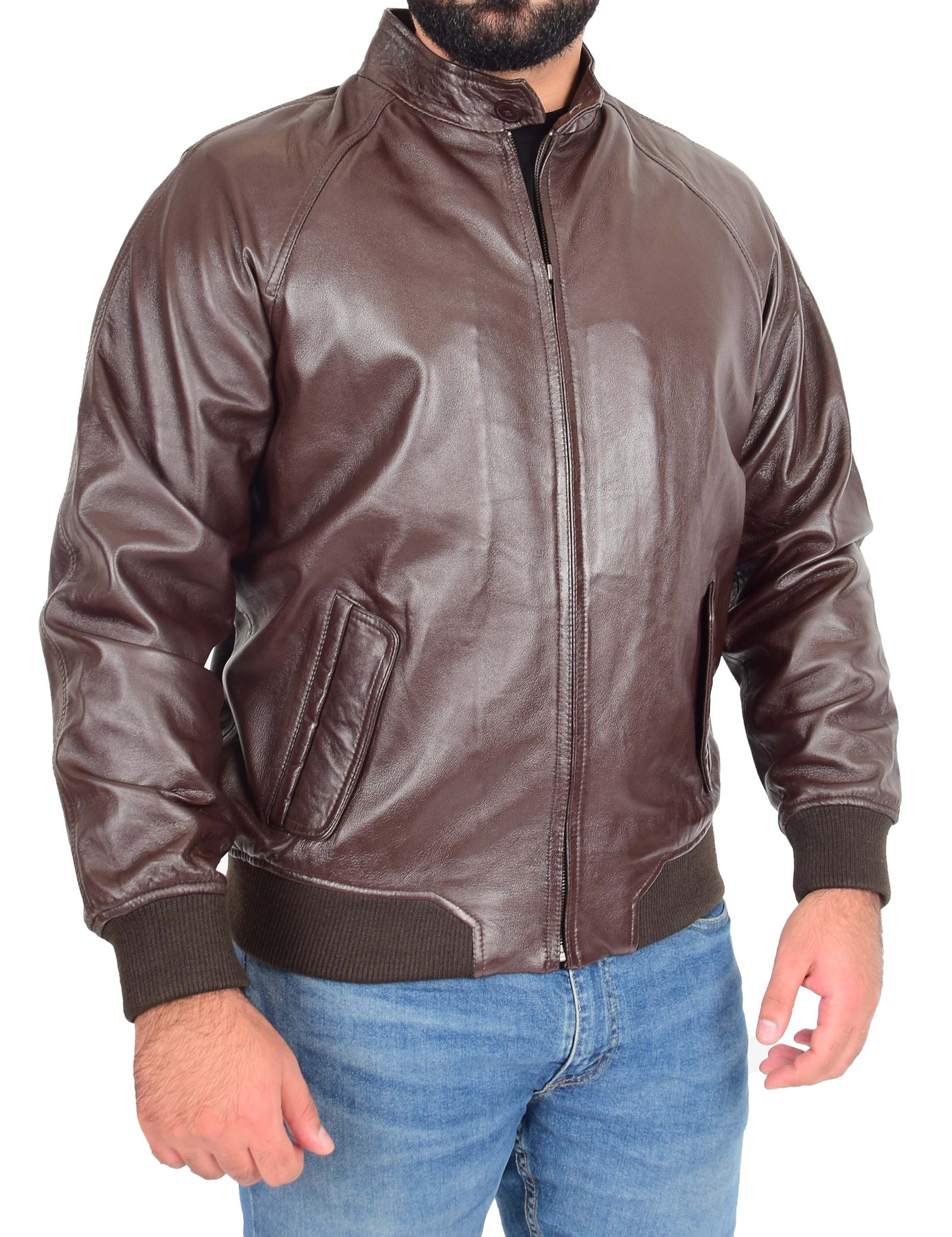 Raglan sleeve leather on sale jacket