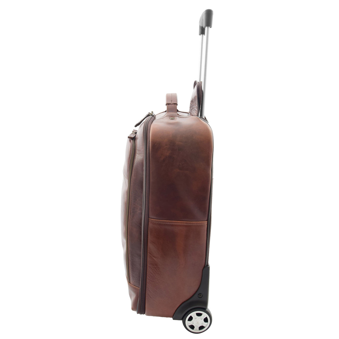 Leather cabin luggage on wheels online