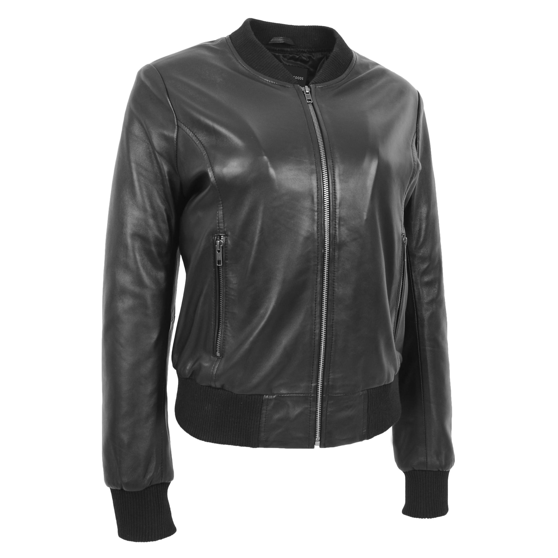 Black fitted hotsell bomber jacket