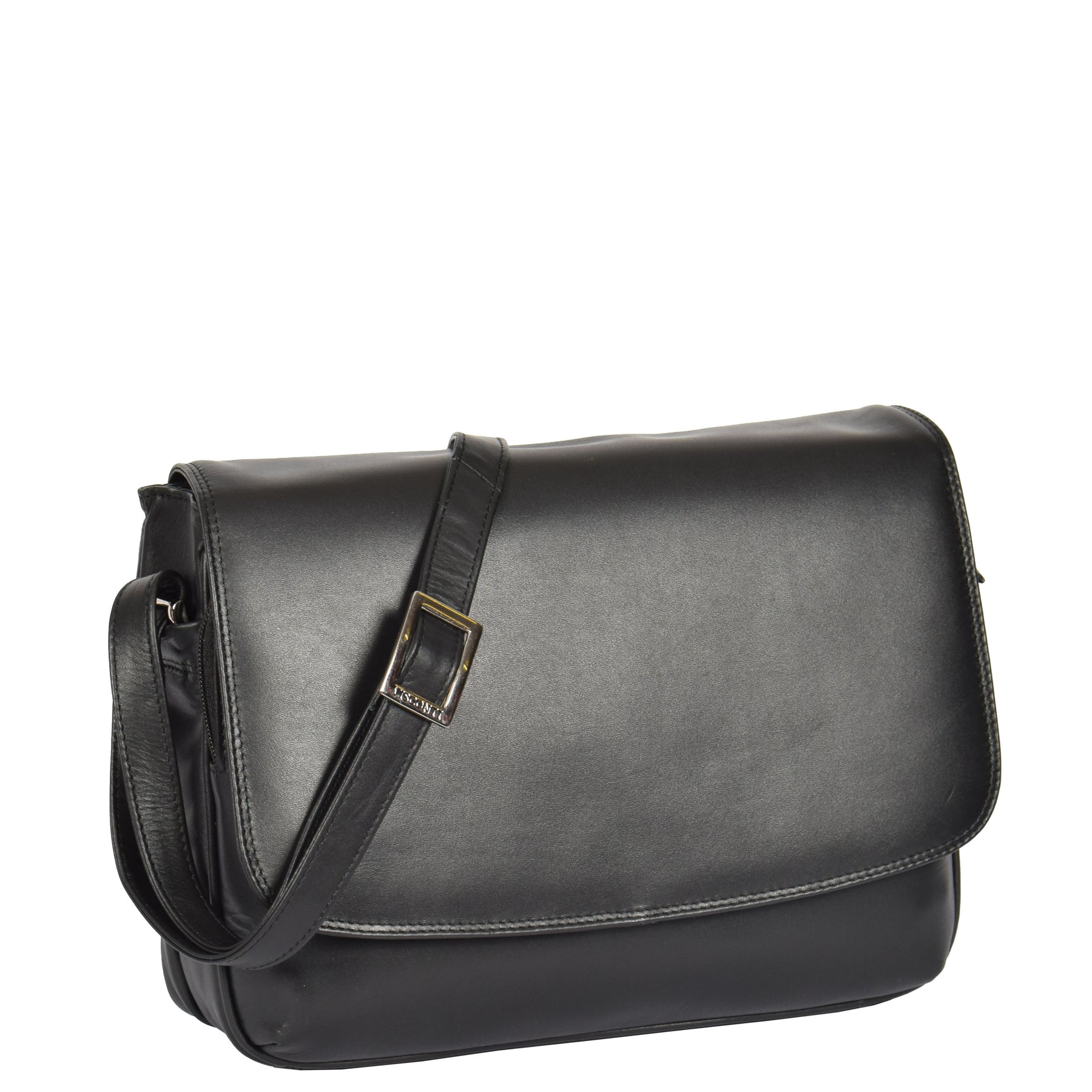 Black leather over the shoulder bag best sale